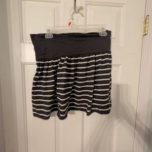 Black and White Striped Women's Skirt